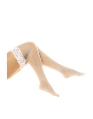 Bas résille blanc autofixants