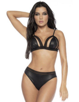 Ensemble lingerie sexy 2 pièces effet mouillé