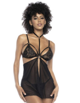 Deux-en-Un, Body et nuisette dentelle noire