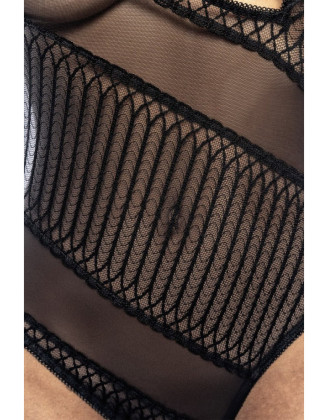 Body sexy noir asymétrique