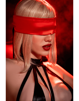 Accessoire coquin en satin réversible noir & rouge 