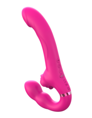 Vibromasseur ROSEA Strap-on Triple Action Télécommandé 