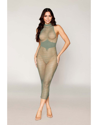 Robe bodystocking en filet dans un design géométrique sans couture