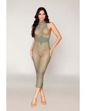 Robe bodystocking en filet dans un design géométrique sans couture