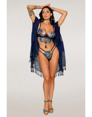 Ensemble soutien-gorge avec chainettes amovibles et string 