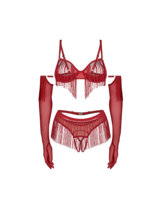 Rossay ensemble ouvert 4 pièces - Rouge