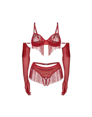 Rossay ensemble ouvert 4 pièces - Rouge
