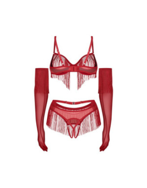 Rossay ensemble ouvert 4 pièces - Rouge