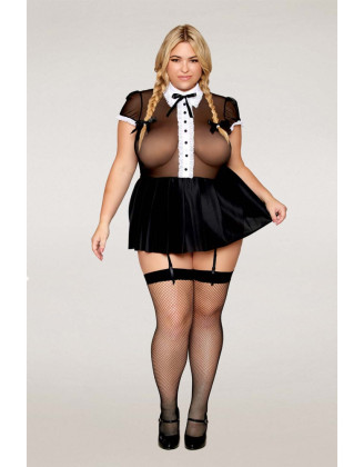 Costume sexy, grande taille, écolière gothique