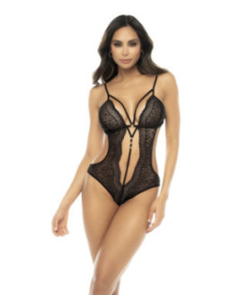 Body Paris en dentelle fantaisie noir avec bretelles réglables