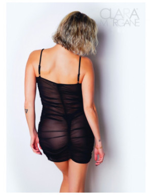 Mini Robe aspect satin noir - Le Numéro 6 - Collection  Robe