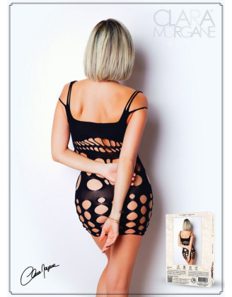 Robe moulante en résille noire - Le Numéro 4 - Collection Robe