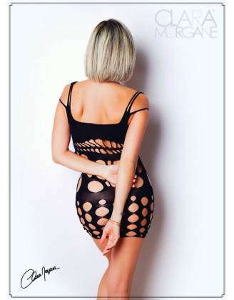 Robe moulante en résille noire - Le Numéro 4 - Collection Robe