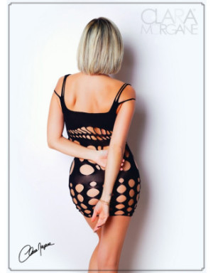 Robe moulante en résille noire - Le Numéro 4 - Collection Robe
