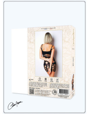 Robe moulante en résille noire - Le Numéro 4 - Collection Robe