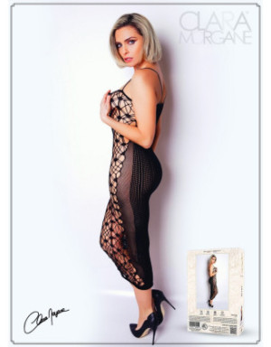 Robe sexy longue en résille noire - Le Numéro 3 - Collection Robe