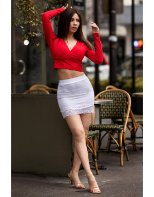 Jupe courte blanche Camélia