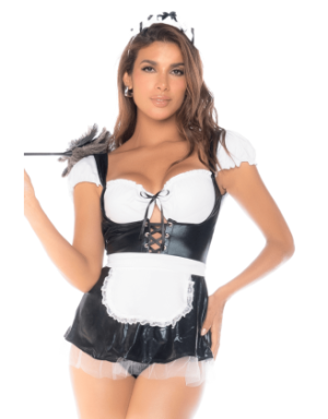Costume sexy soubrette 3 pièces