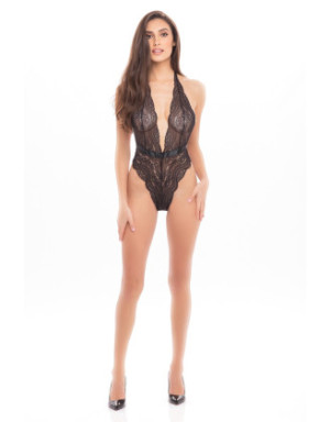 Bodystring noir en dentelle