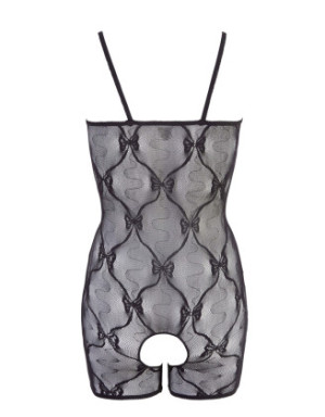 Combinaison short en résille noire