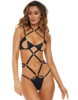 Bodystring noir à lanières