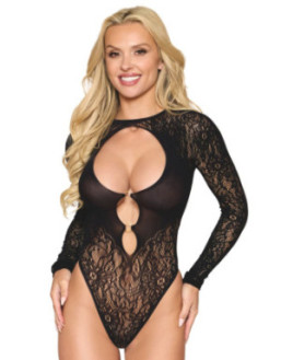 Body résille florale avec chainettes dans le dos