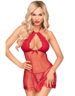 Nuisette et string assorti Rouge Libido boost