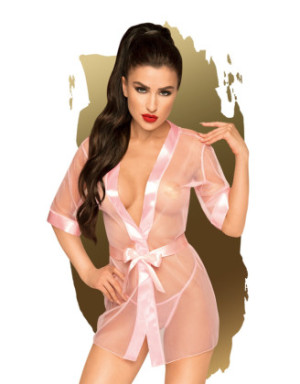 Peignoir et ceinture satinée Rose Midnight mirage