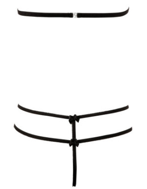 Soutien-gorge en dentelle noire avec bonnets détachables et string