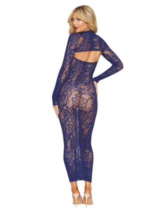 Ensemble 2 pièces top manches longues et robe bleu marine