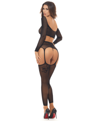 Ensemble 2 pièces, top et bas porte jarretelles