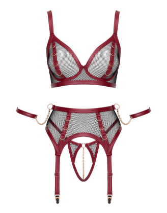 Ensemble Jarretelles 3 Pièces Look Bondage - Cottelli