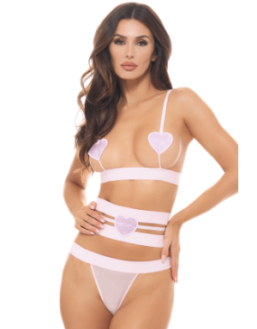 Ensemble 3 pièces rose pastel