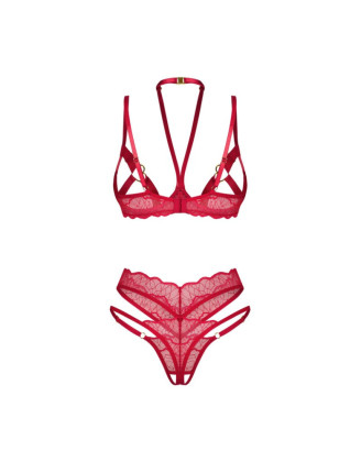 Cupide desir ensemble 2 pièces ouvert - Rouge