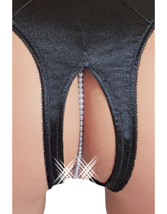 Tanga ouvert en satin avec perles - Cottelli