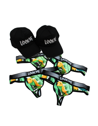 Pack 4 Strings Homme LM2402-57BIR LOOKME + 2 Casquettes Offertes