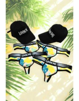 Pack 4 Strings Homme LM2402-57LEM LOOKME + 2 Casquettes Offertes