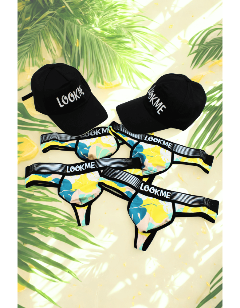 Pack 4 Strings Homme LM2402-57LEM LOOKME + 2 Casquettes Offertes