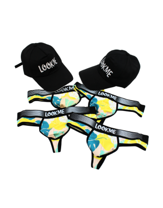Pack 4 Strings Homme LM2402-57LEM LOOKME + 2 Casquettes Offertes