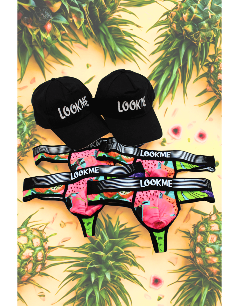 Pack 4 Strings Homme LM2402-57SWE LOOKME + 2 Casquettes Offertes