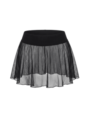 Mini jupe noire en résille transparente Stella
