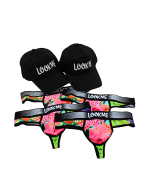 Pack 4 Strings Homme LM2402-57SWE LOOKME + 2 Casquettes Offertes