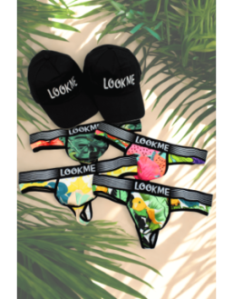 Pack 4 Strings Homme LM2402-57 LOOKME + 2 Casquettes Offertes