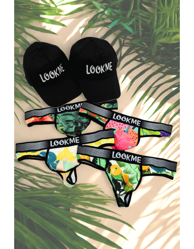 Pack 4 Strings Homme LM2402-57 LOOKME + 2 Casquettes Offertes