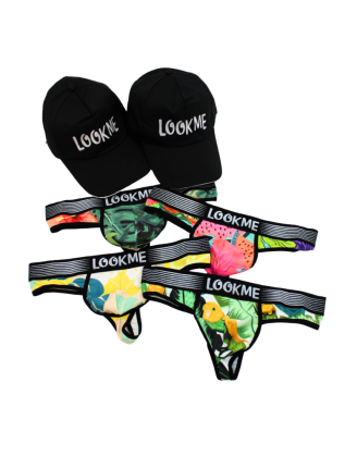 Pack 4 Strings Homme LM2402-57 LOOKME + 2 Casquettes Offertes