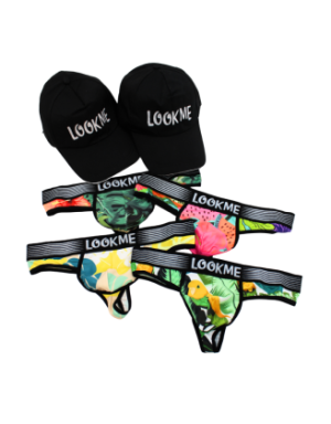 Pack 4 Strings Homme LM2402-57 LOOKME + 2 Casquettes Offertes