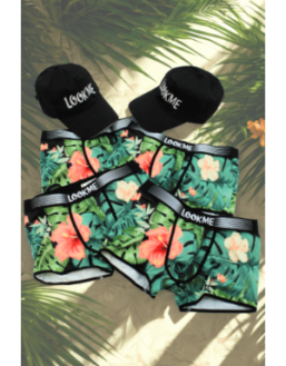 Pack 4 Boxer LM2402-67ARO LOOKME + 2 Casquettes Offertes