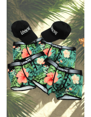 Pack 4 Boxer LM2402-67ARO LOOKME + 2 Casquettes Offertes