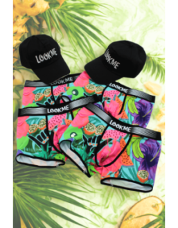 Pack 4 Boxer LM2402-67SWE LOOKME + 2 Casquettes Offertes