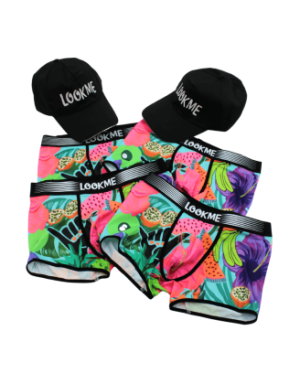 Pack 4 Boxer LM2402-67SWE LOOKME + 2 Casquettes Offertes